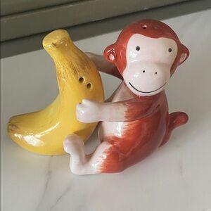 Pier 1 Red Monkey and Yellow Banana Shaker Set